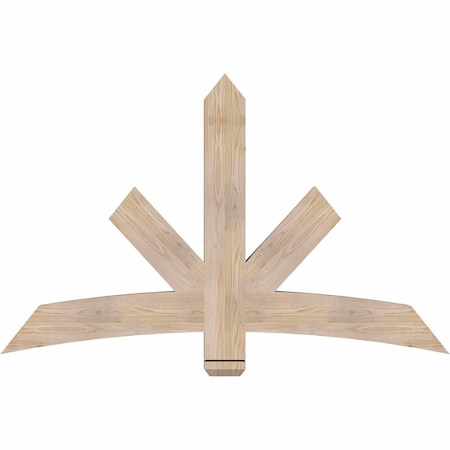 Ekena Millwork Alberta Smooth Timber Gable Bracket, Douglas Fir, 60"W x 38"H x 3 1/2"D x 5 1/2"F, 15/12 Pitch GBW060X38X0406ALB00SDF